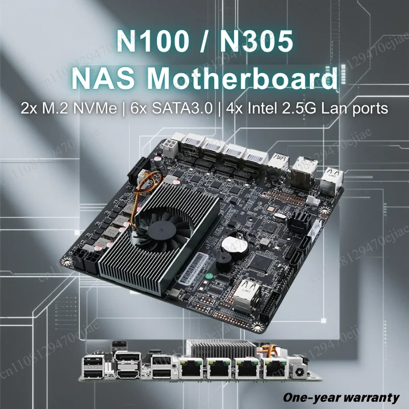 Placa base NAS N100 de 6 bahía - Nas Motherboard N100 6 Sata reseña y precio